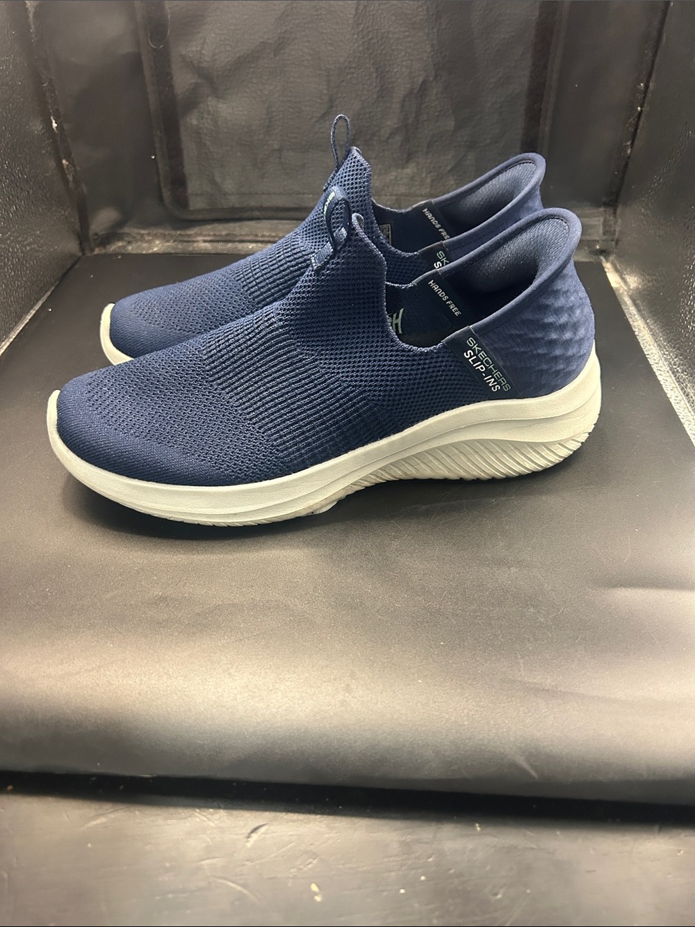 Skechers Navy Knit Slip-On Athletic Sneakers for Men